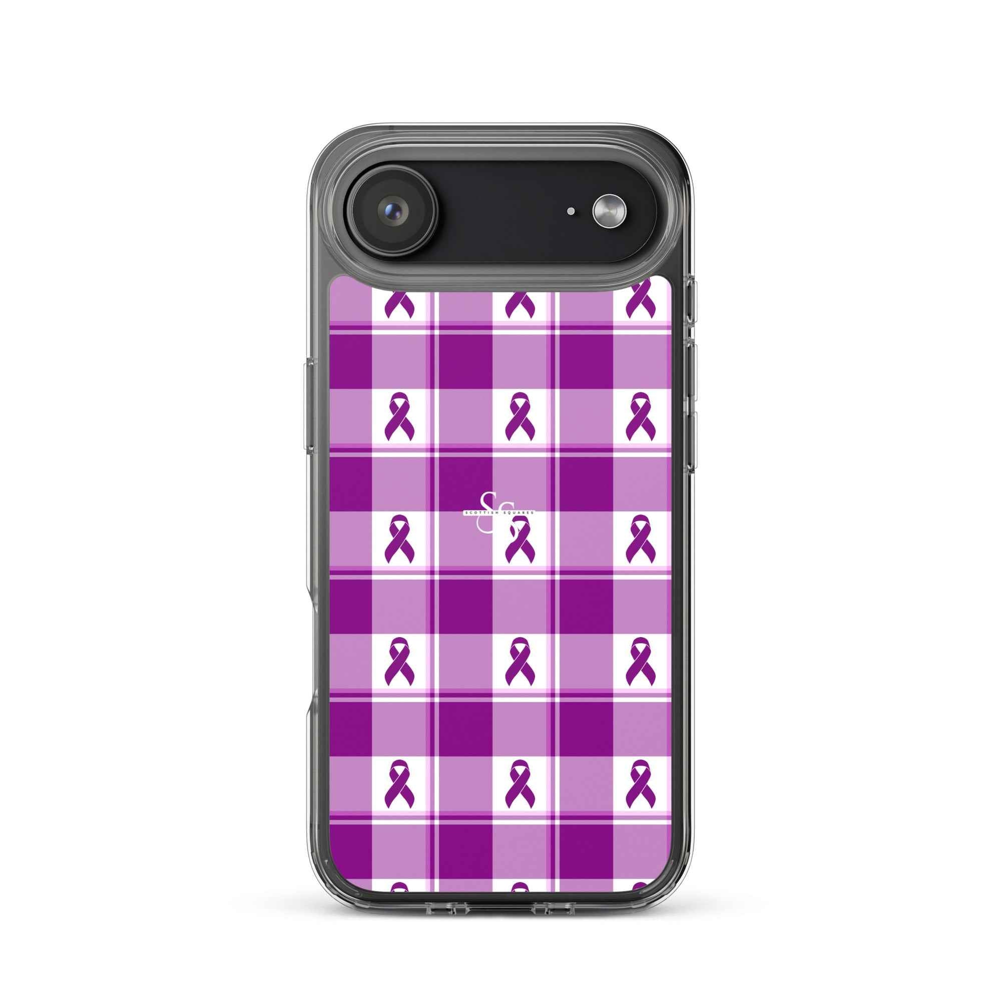 Clear Case for iPhone Pancreatic Cancer Awareness Plaid iPhone 17 Air - Scottish Squares