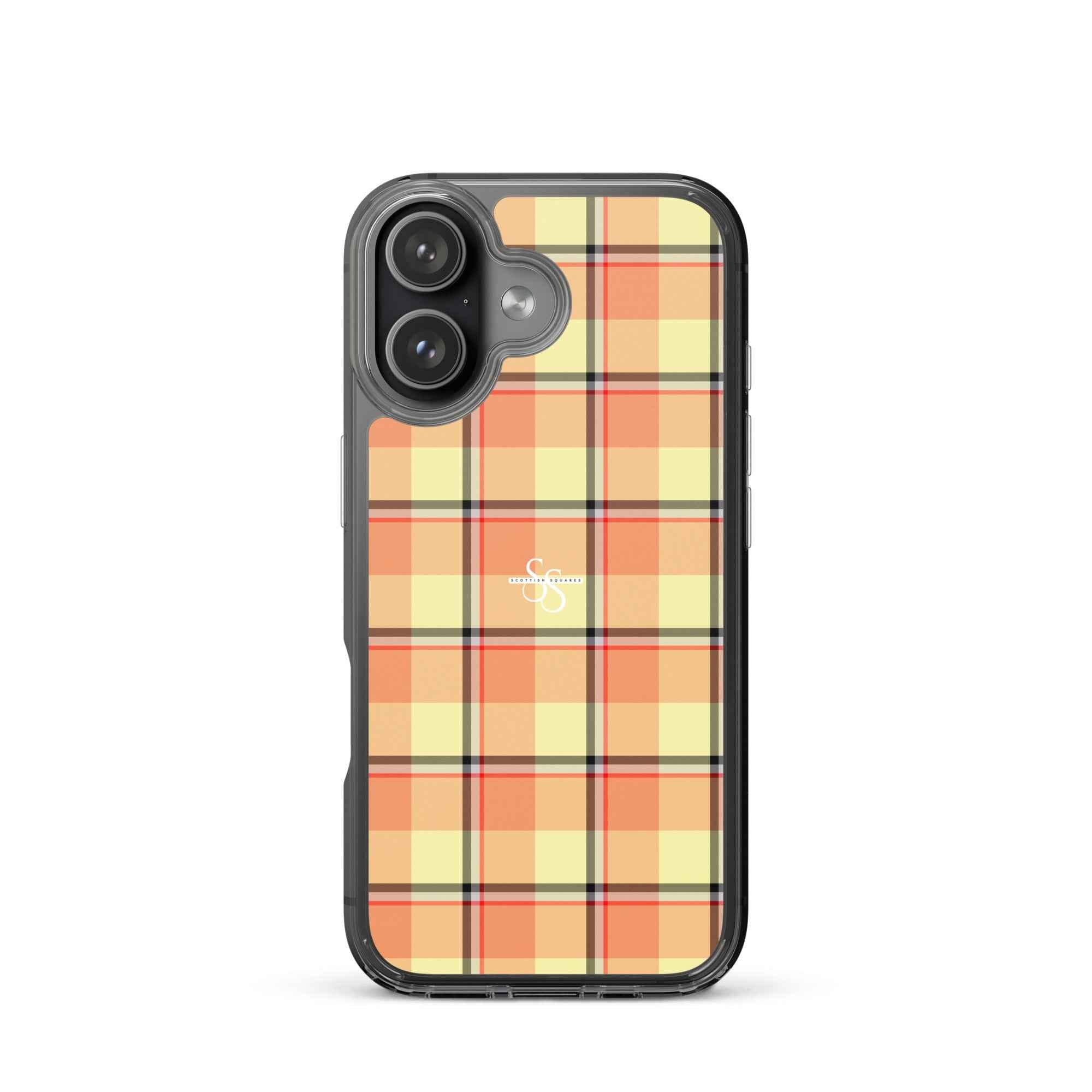 Clear Case for iPhone Claystone and Morning Mist Plaid iPhone 17 - Scottish Squares