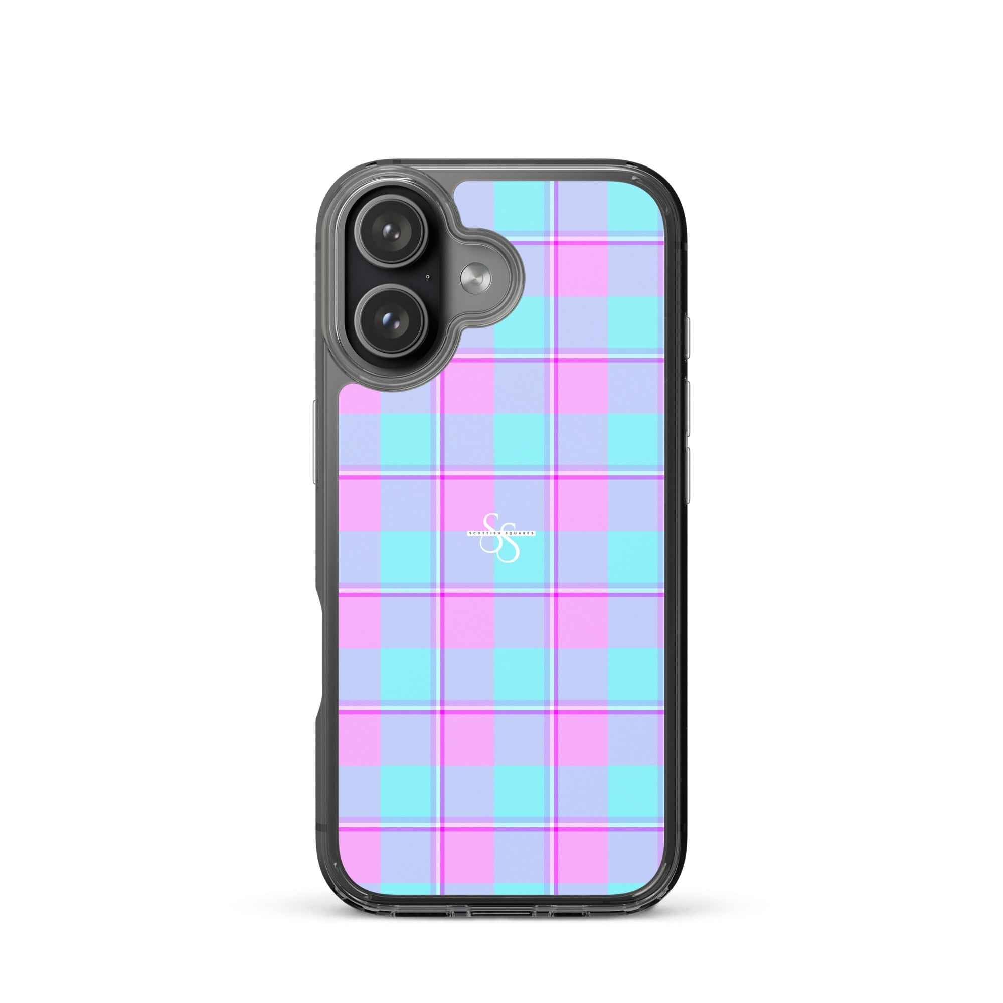 Clear Case for iPhone Mauve and Coastal Mist Plaid iPhone 17 - Scottish Squares