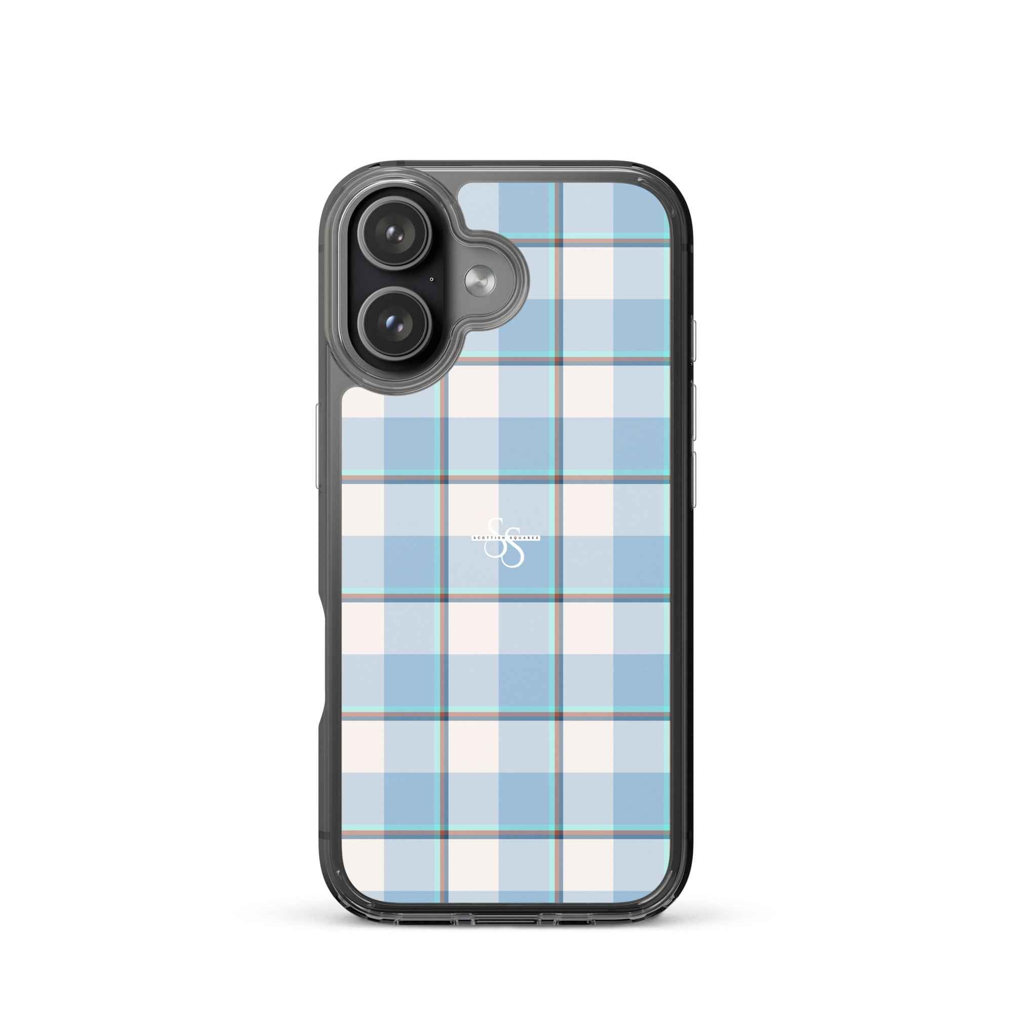 Clear Case for iPhone Pink Cloud and Blue Lagoon Plaid iPhone 17 - Scottish Squares