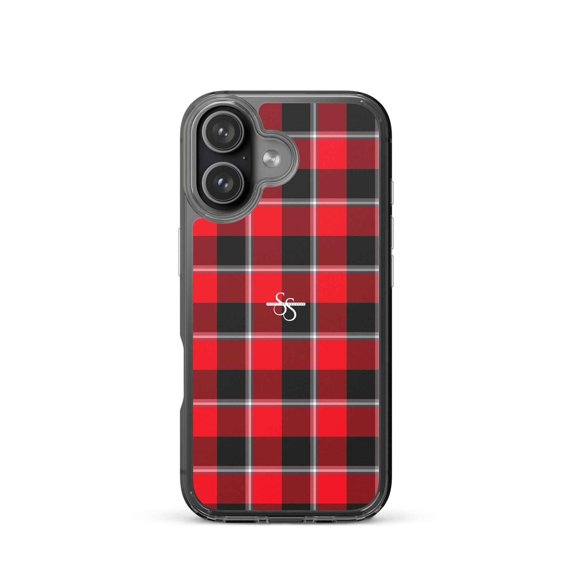 Clear Case for iPhone Red Ribbon and Heavy Metal Plaid iPhone 17 - Scottish Squares