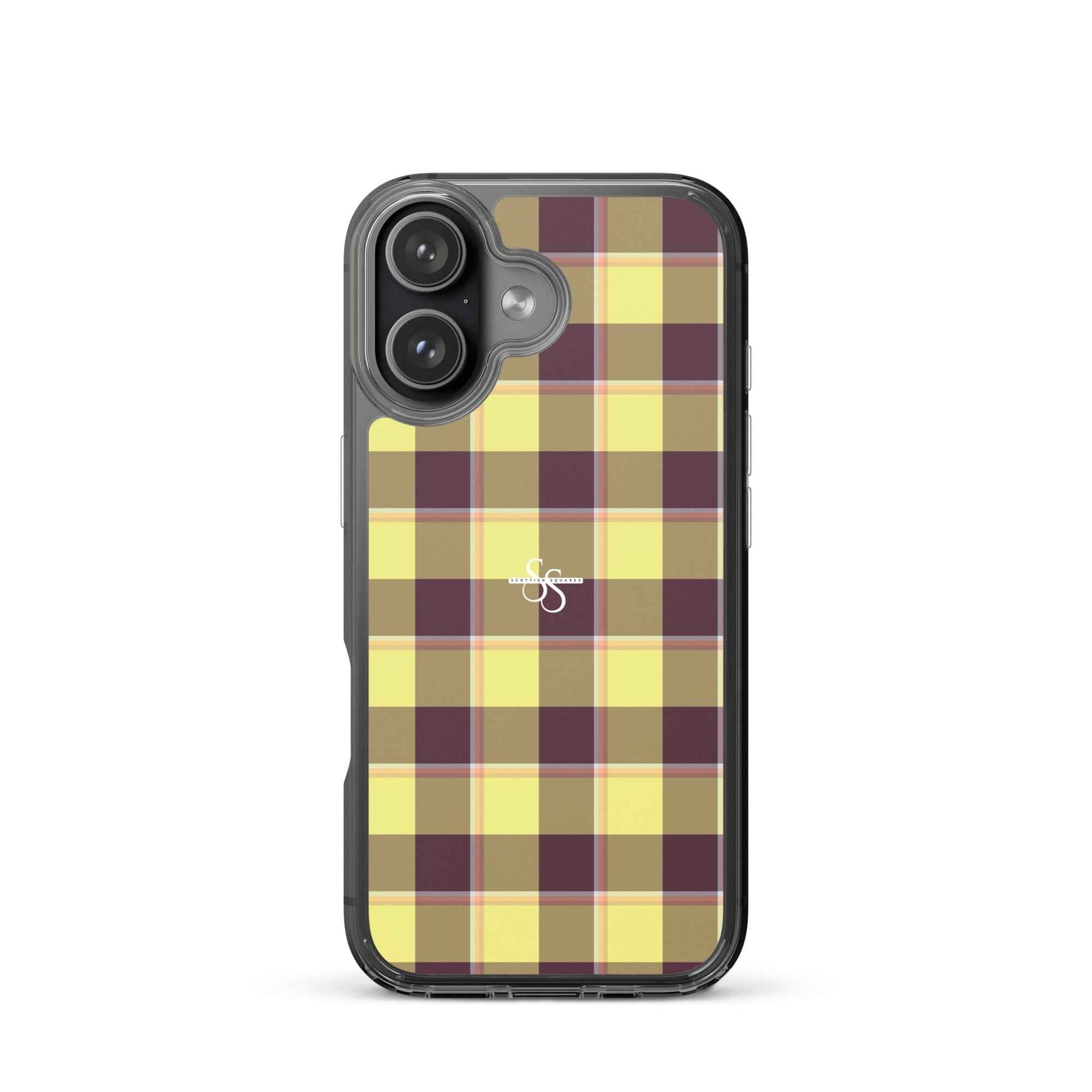 Clear Case for iPhone Flax and Livid Brown Plaid iPhone 17 - Scottish Squares