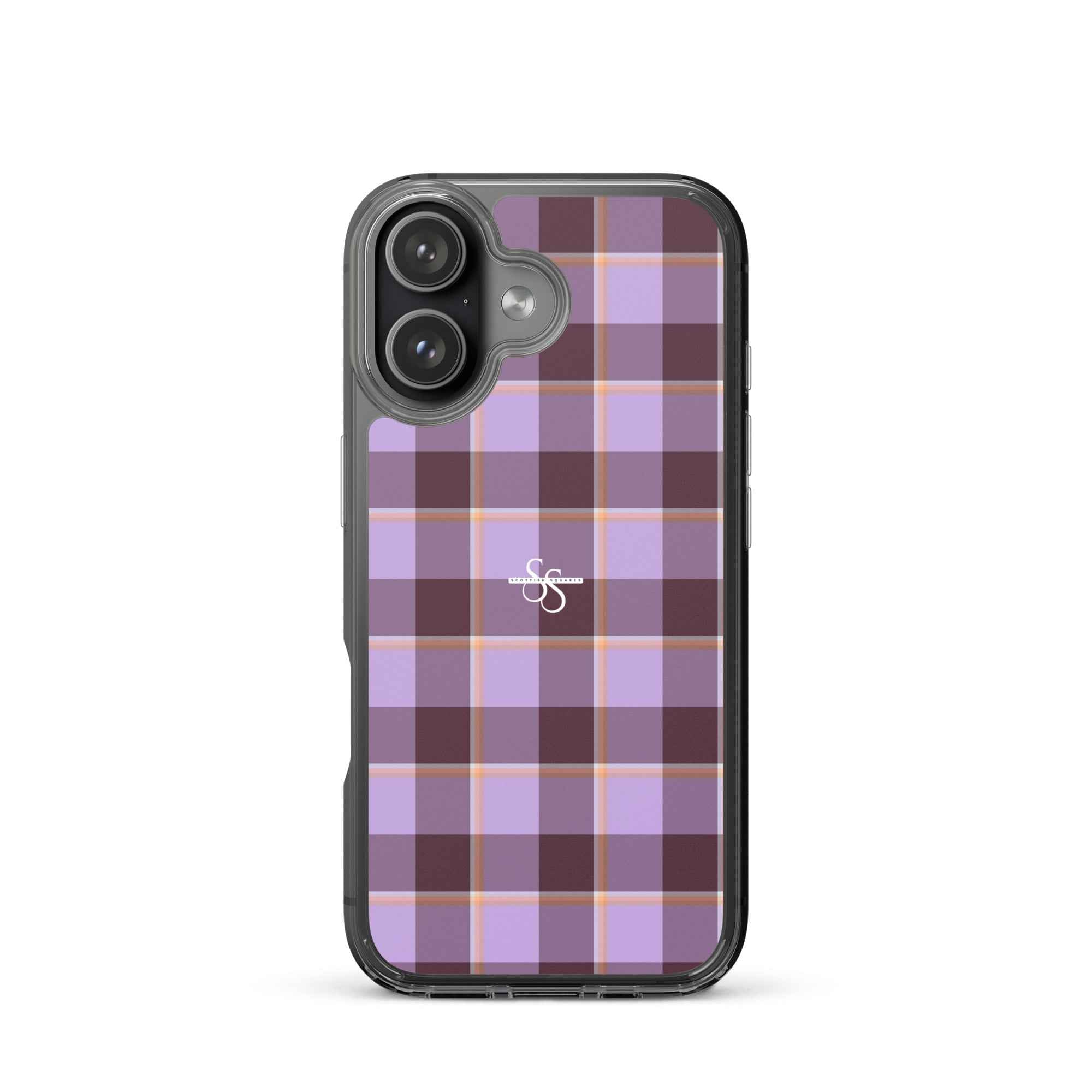 Clear Case for iPhone Light Wisteria and Livid Brown Plaid iPhone 17 - Scottish Squares