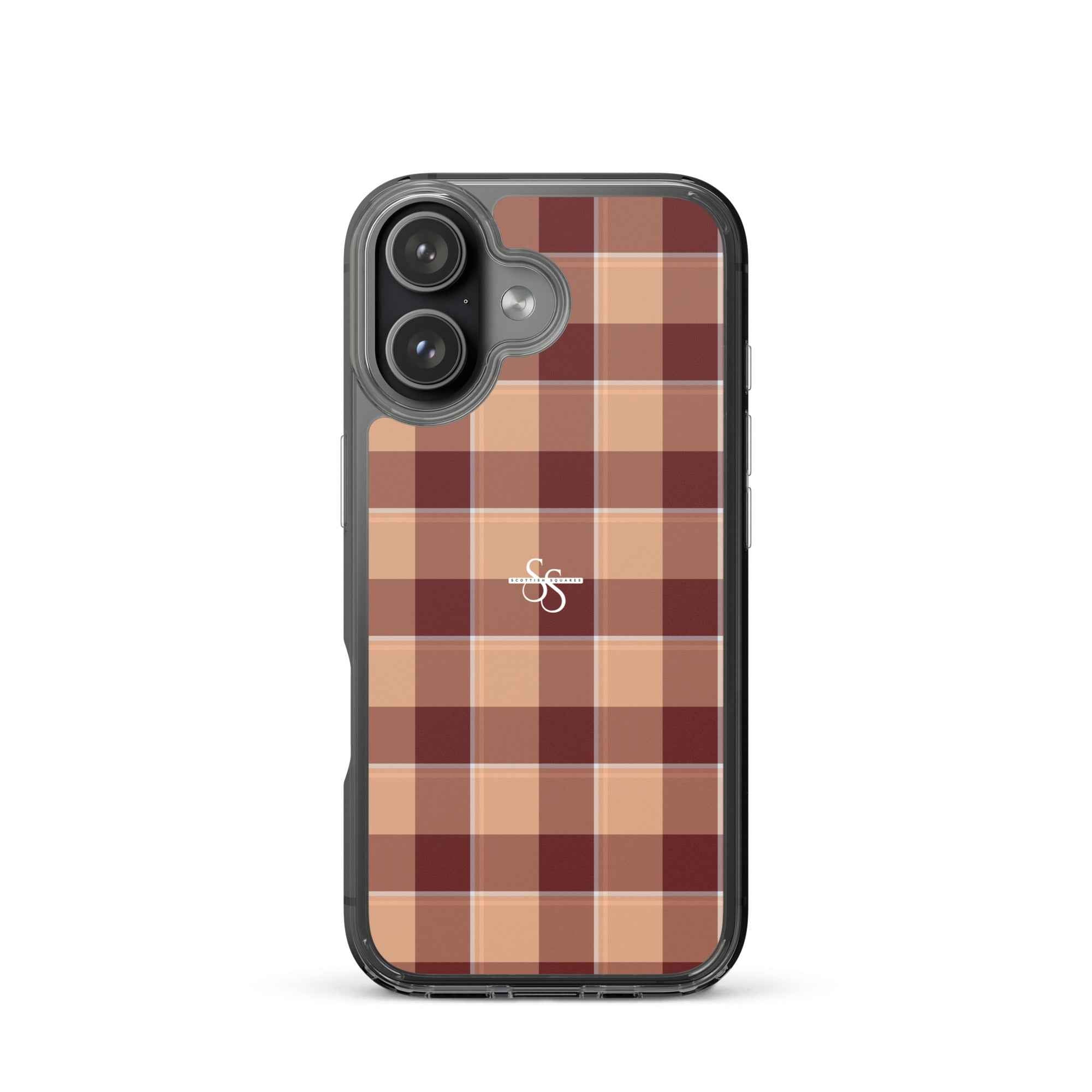Clear Case for iPhone Whiskey and Livid Brown Plaid iPhone 17 - Scottish Squares