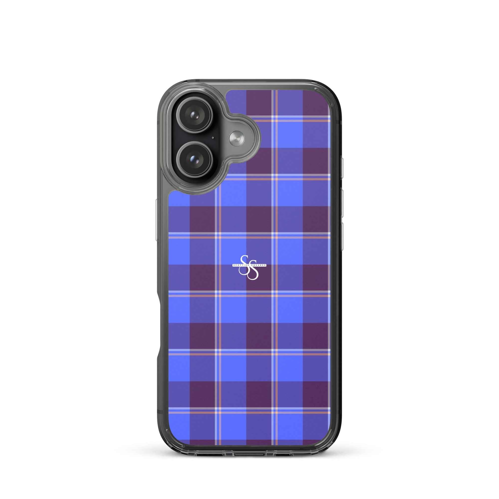 Clear Case for iPhone Cornflower Blue and Livid Brown Plaid iPhone 17 - Scottish Squares