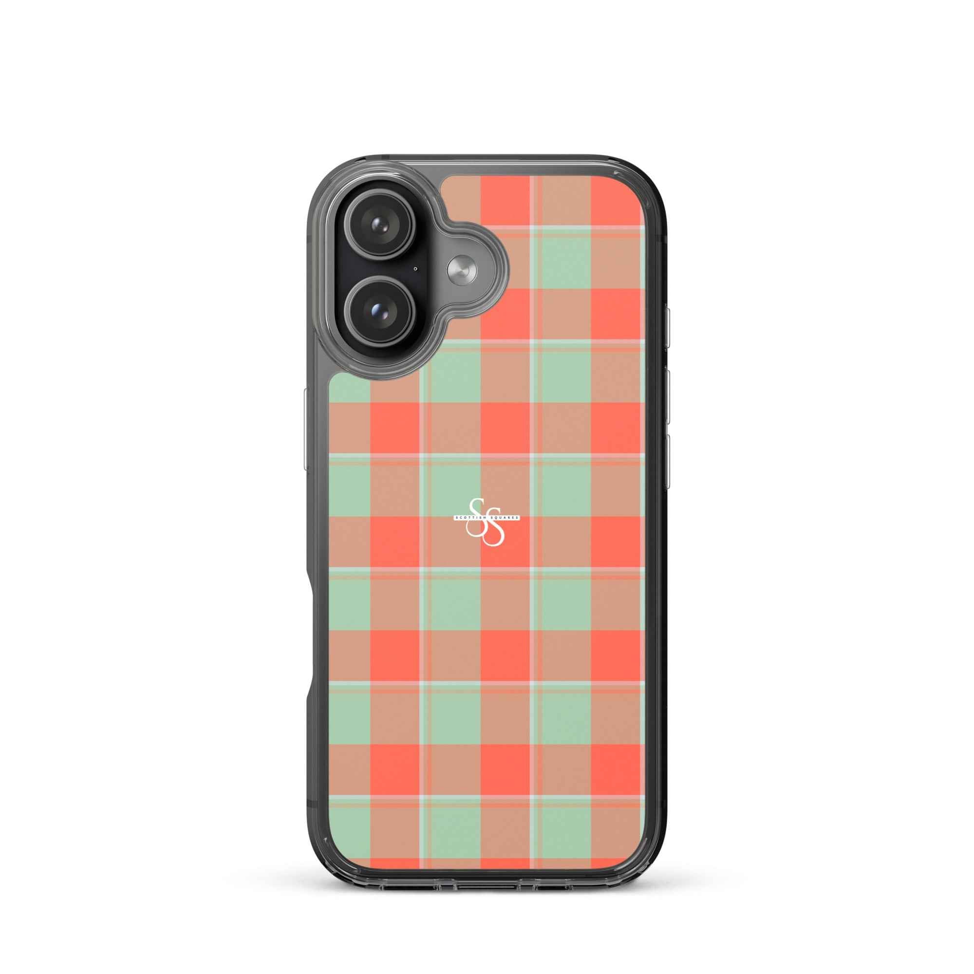 Clear Case for iPhone Spring Rain and Persimmon Plaid iPhone 17 - Scottish Squares