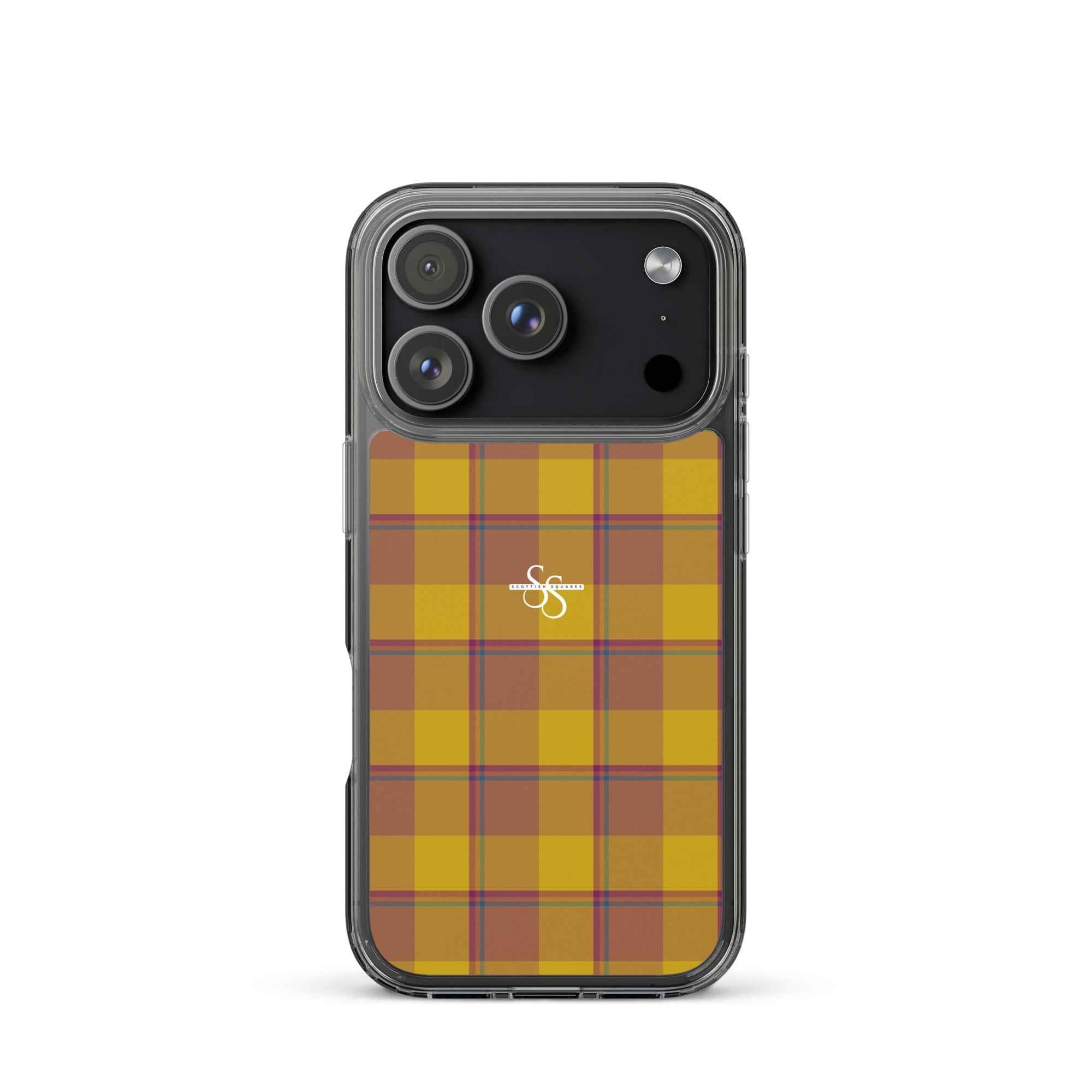 Clear Case for iPhone Potters Clay and Pizza Plaid iPhone 17 Pro - Scottish Squares