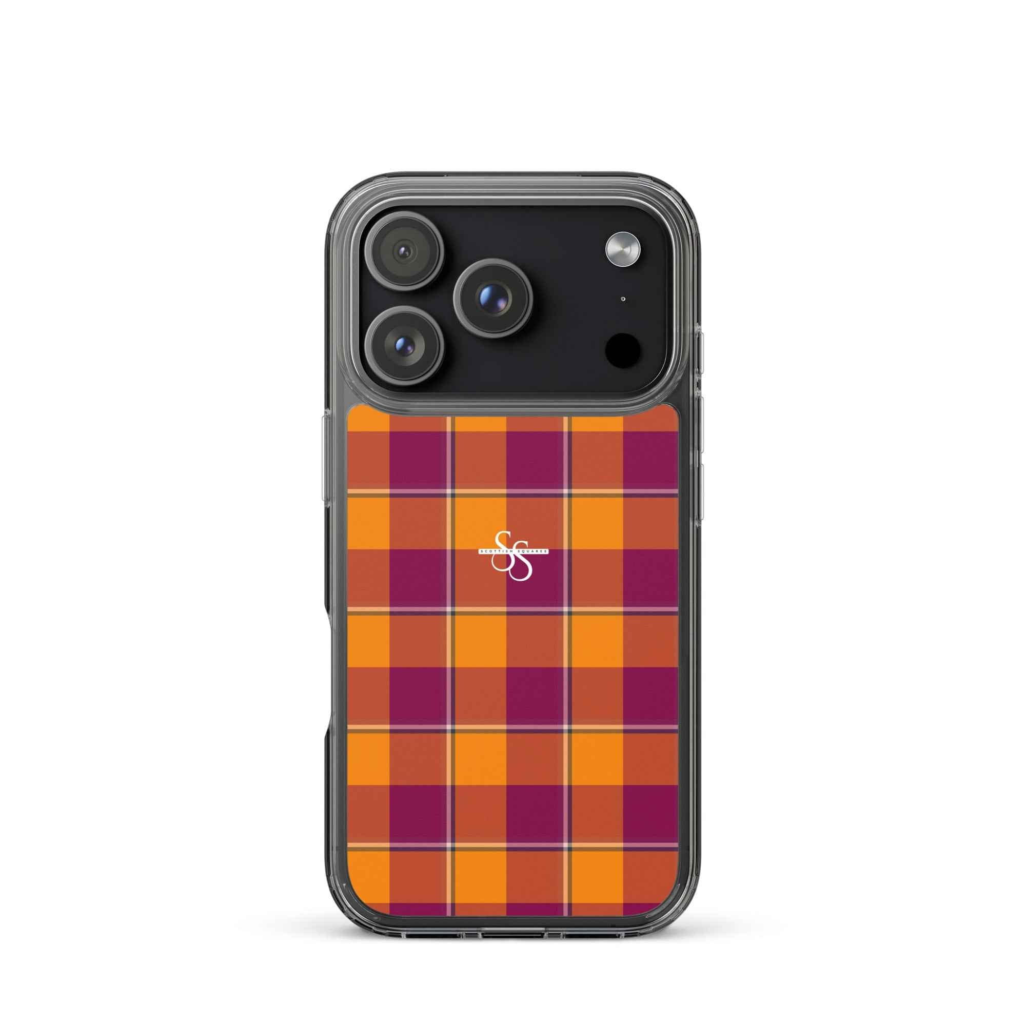 Clear Case for iPhone Tahiti Gold and Rose Bud Cherry Plaid iPhone 17 Pro - Scottish Squares