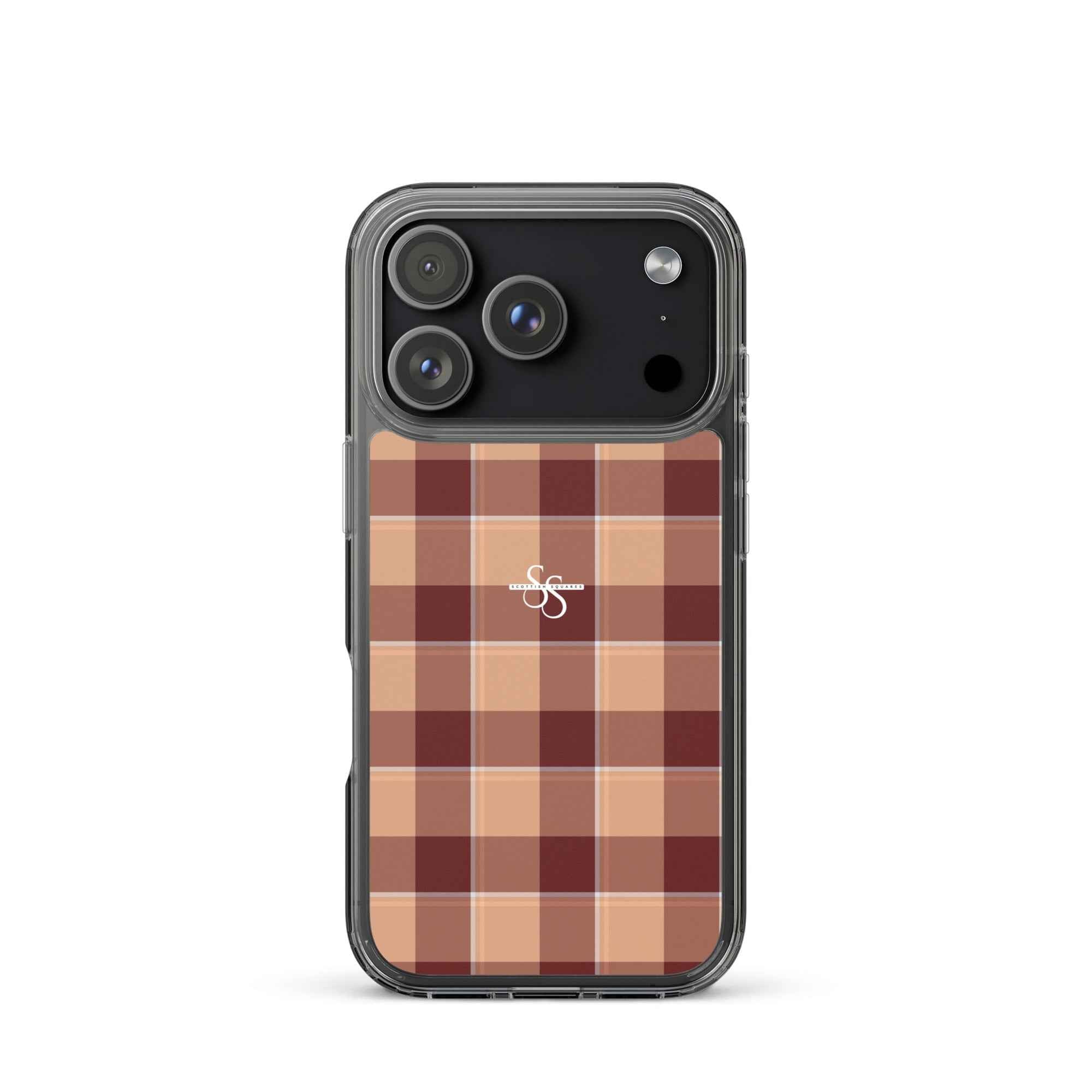 Clear Case for iPhone Whiskey and Livid Brown Plaid iPhone 17 Pro - Scottish Squares