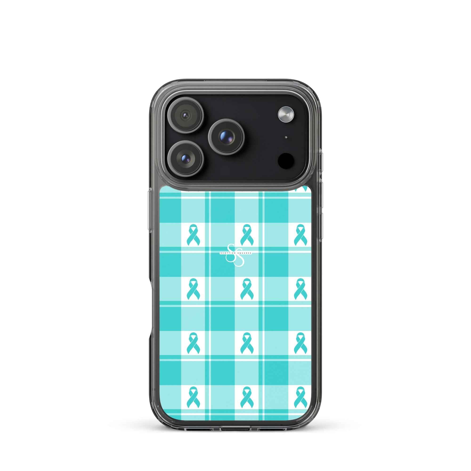 Clear Case for iPhone Ovarian Cancer Awareness Plaid iPhone 17 Pro - Scottish Squares