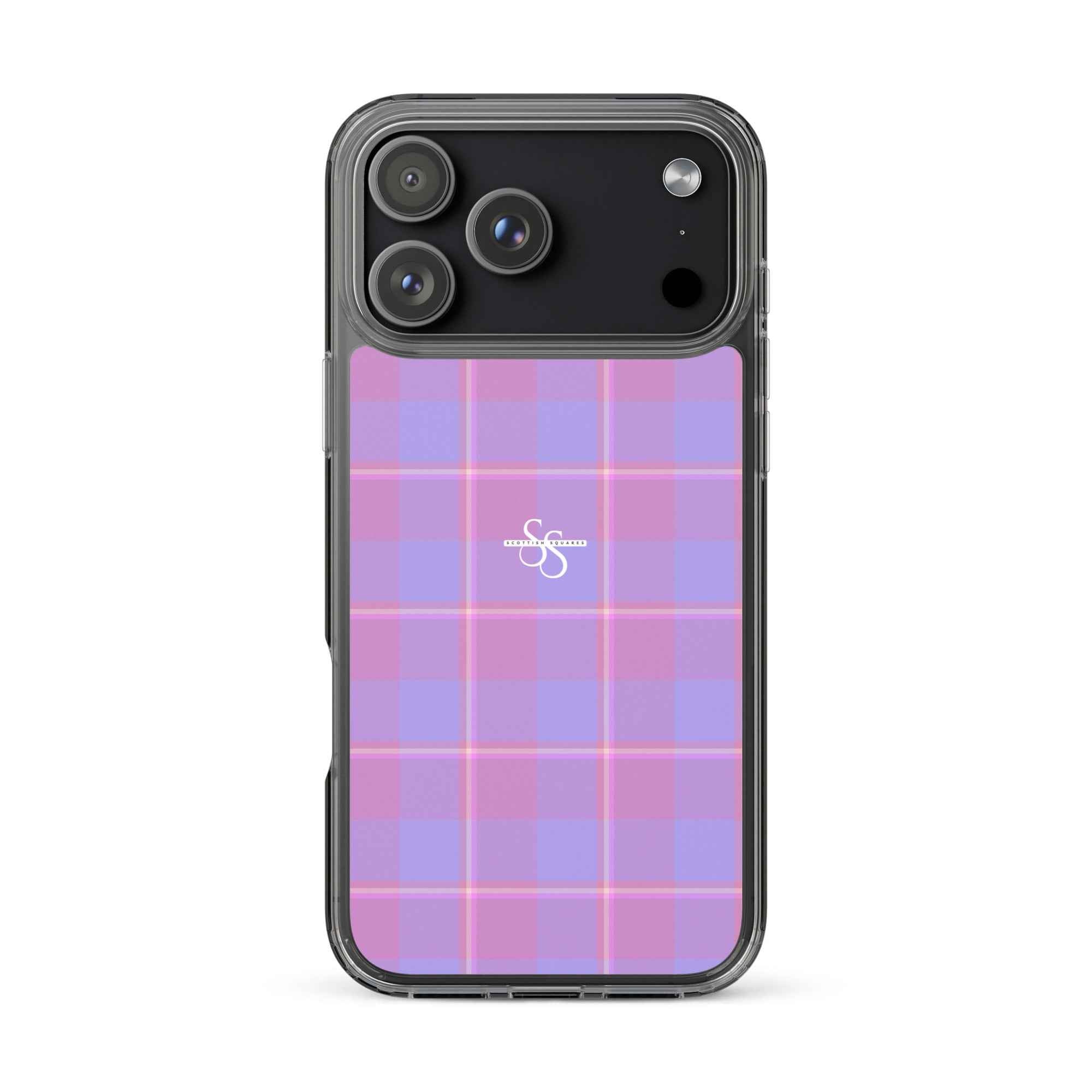 Clear Case for iPhone Viola and Dull Lavender Plaid iPhone 17 Pro Max - Scottish Squares