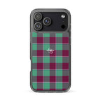 Clear Case for iPhone Ocean Green and Mulberry Wood Plaid iPhone 17 Pro Max - Scottish Squares