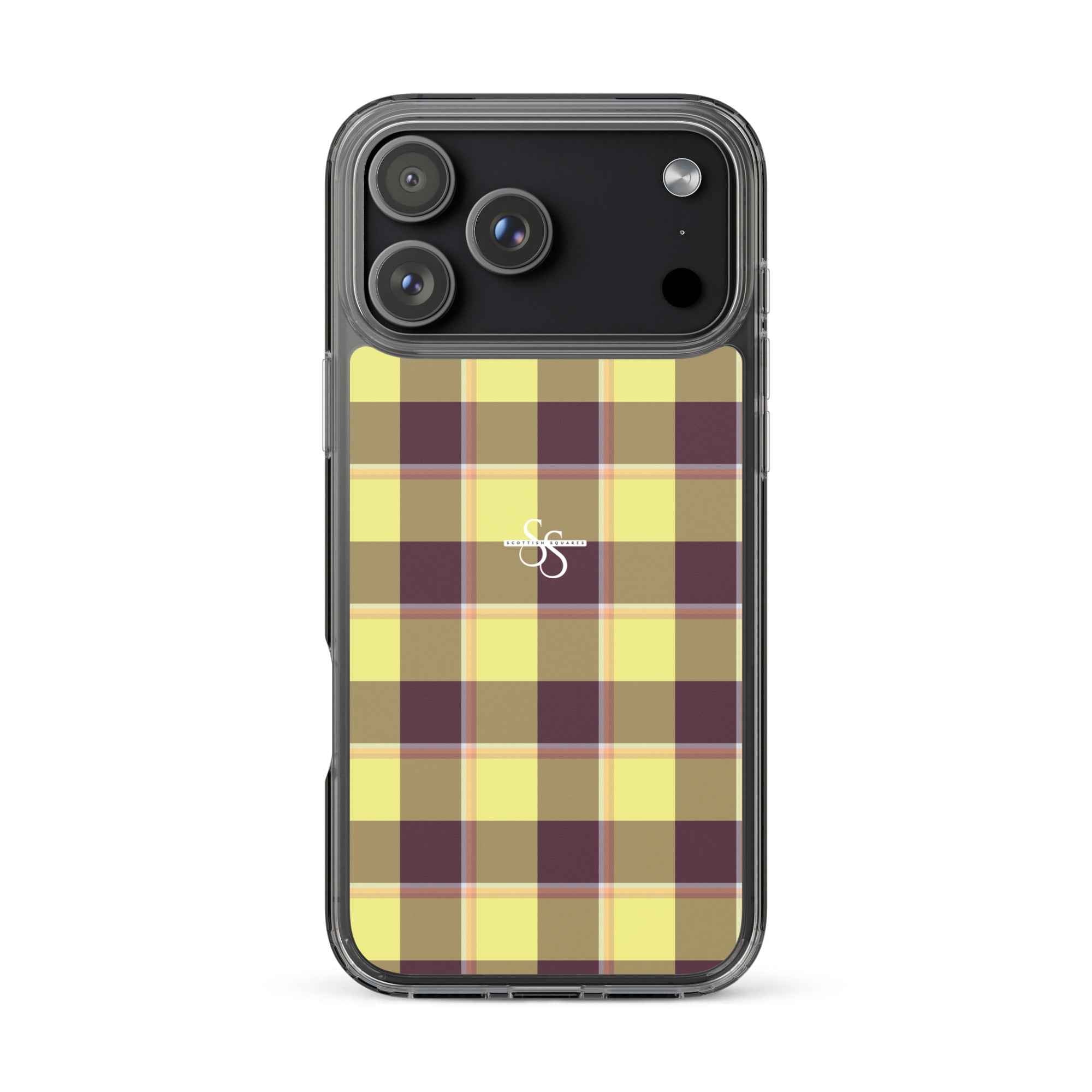 Clear Case for iPhone Flax and Livid Brown Plaid iPhone 17 Pro Max - Scottish Squares