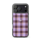 Clear Case for iPhone Light Wisteria and Livid Brown Plaid iPhone 17 Pro Max - Scottish Squares