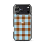 Clear Case for iPhone Blizzard Blue and Livid Brown Plaid iPhone 17 Pro Max - Scottish Squares