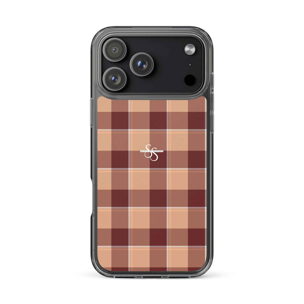 Clear Case for iPhone Whiskey and Livid Brown Plaid iPhone 17 Pro Max - Scottish Squares