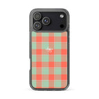 Clear Case for iPhone Spring Rain and Persimmon Plaid iPhone 17 Pro Max - Scottish Squares
