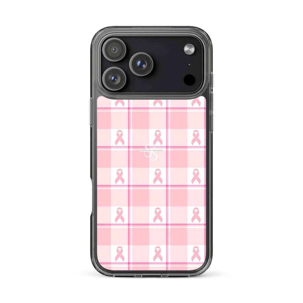 Clear Case for iPhone Breast Cancer Awareness Plaid iPhone 17 Pro Max - Scottish Squares