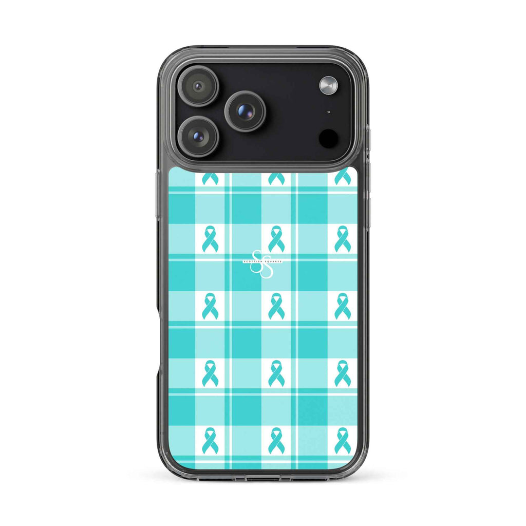 Clear Case for iPhone Ovarian Cancer Awareness Plaid iPhone 17 Pro Max - Scottish Squares