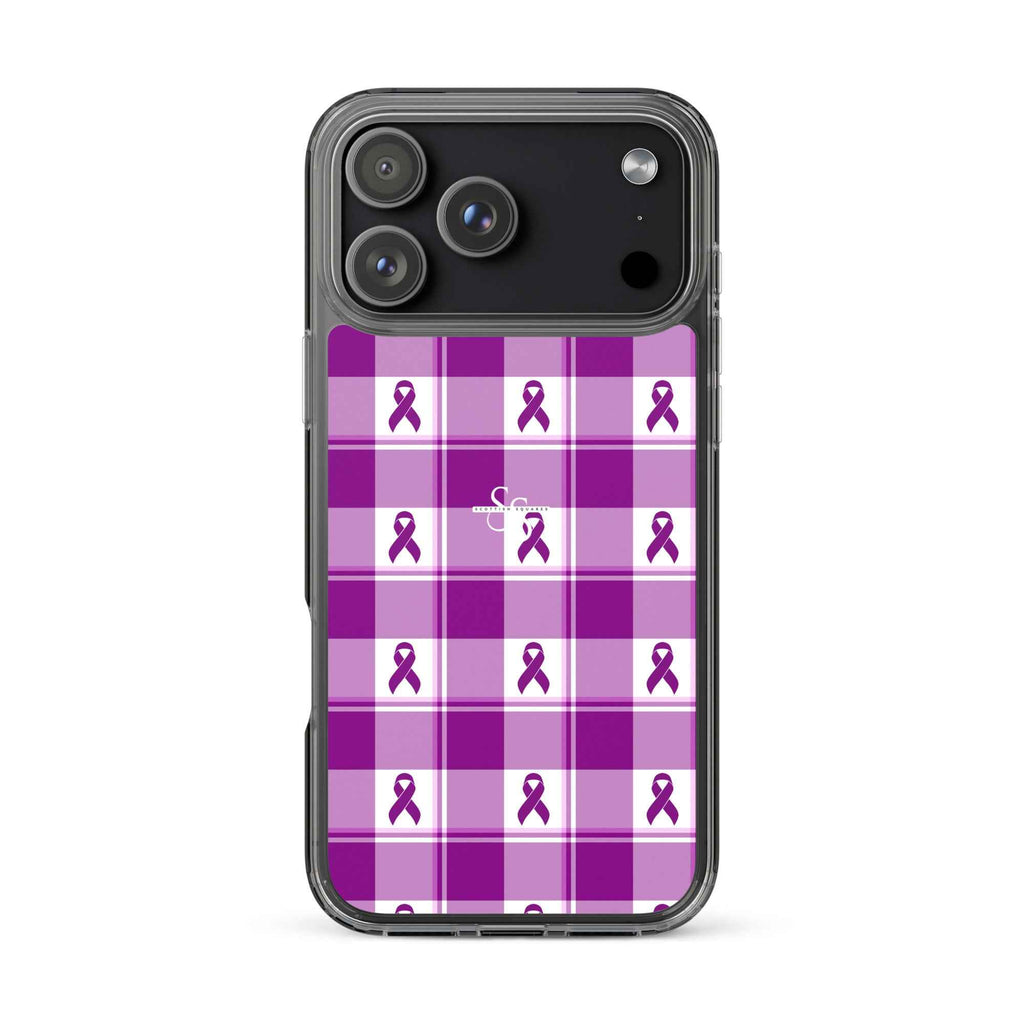 Clear Case for iPhone Pancreatic Cancer Awareness Plaid iPhone 17 Pro Max - Scottish Squares