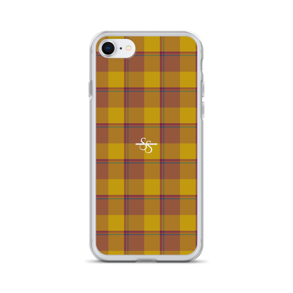 Clear Case for iPhone Potters Clay and Pizza Plaid iPhone 7 8 - Scottish Squares
