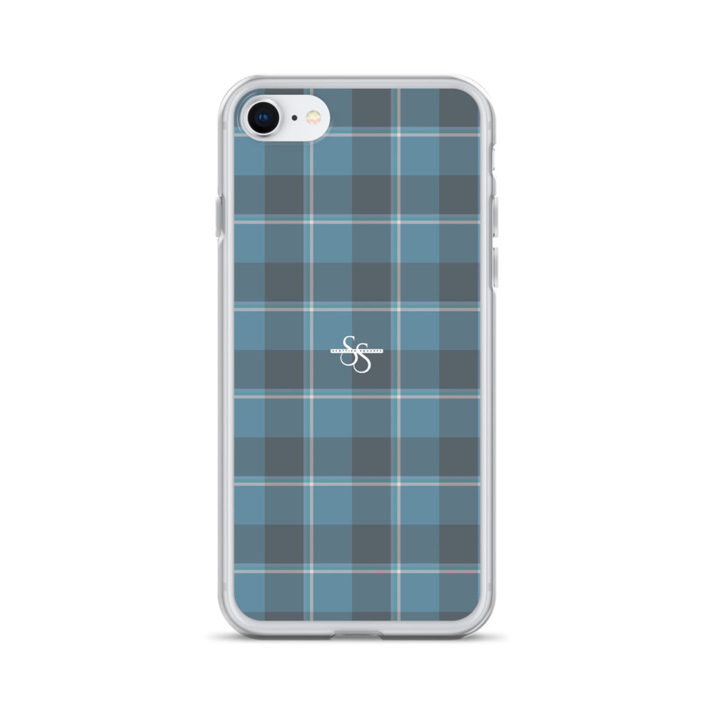 Clear Case for iPhone Hoki and Shuttle Gray Plaid iPhone 7 8 - Scottish Squares