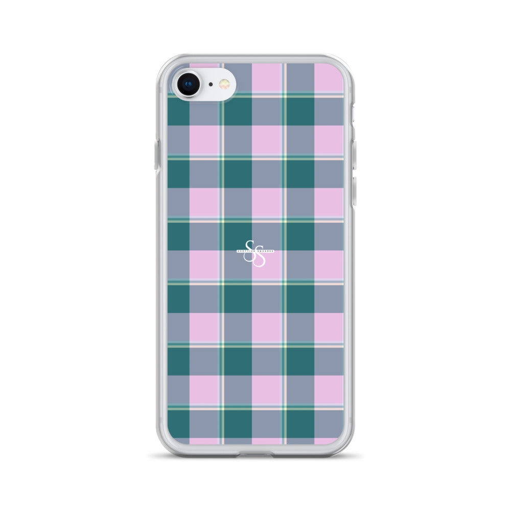 Clear Case for iPhone Ming and Melanie Plaid iPhone 7 8 - Scottish Squares