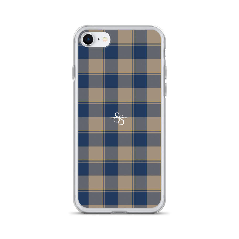 Clear Case for iPhone Cello and Donkey Brown Plaid iPhone 7 8 - Scottish Squares
