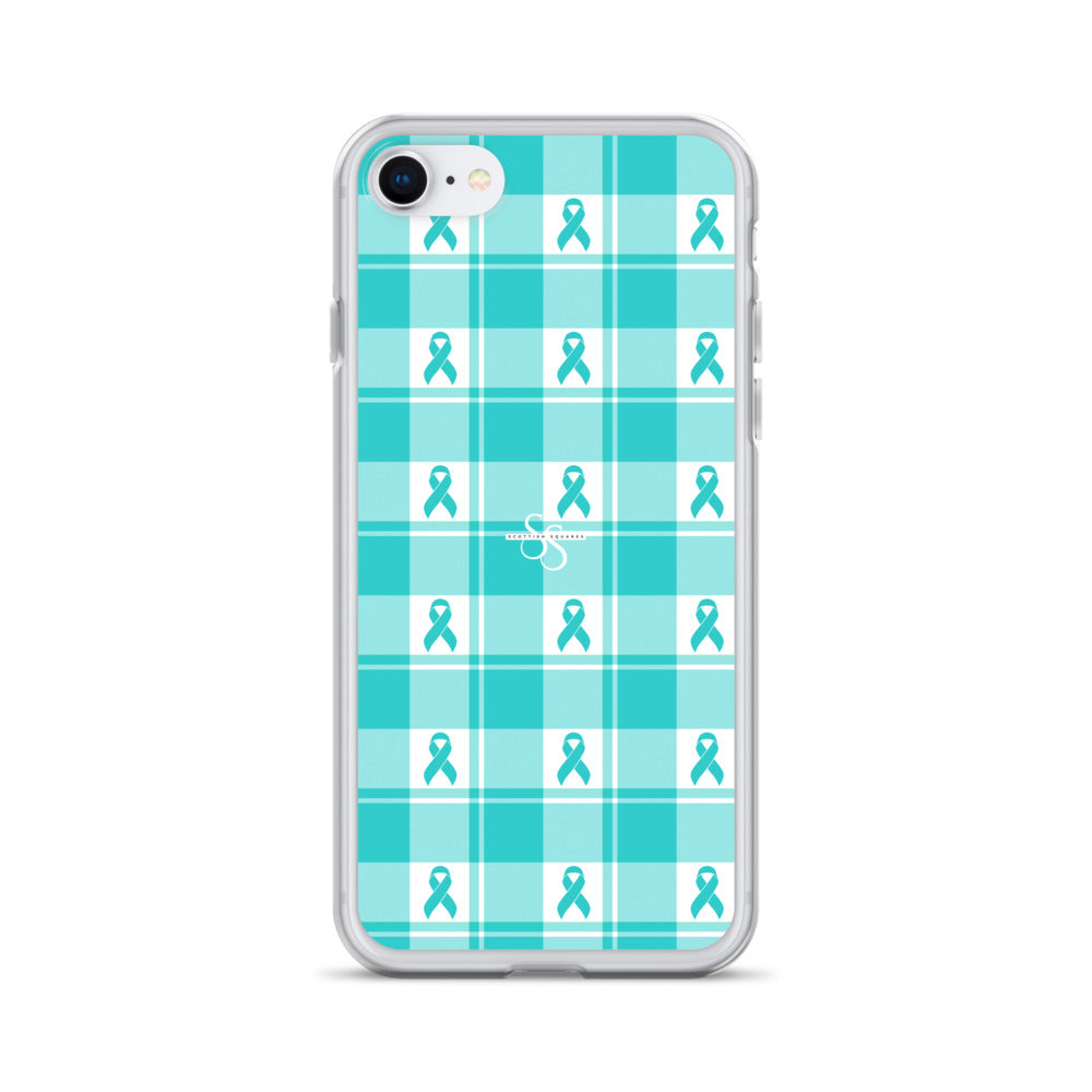 Clear Case for iPhone Ovarian Cancer Awareness Plaid iPhone 7 8 - Scottish Squares