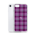 Clear Case for iPhone Purple and Trendy Pink Plaid - Scottish Squares