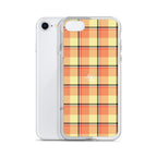 Clear Case for iPhone Claystone and Morning Mist Plaid - Scottish Squares