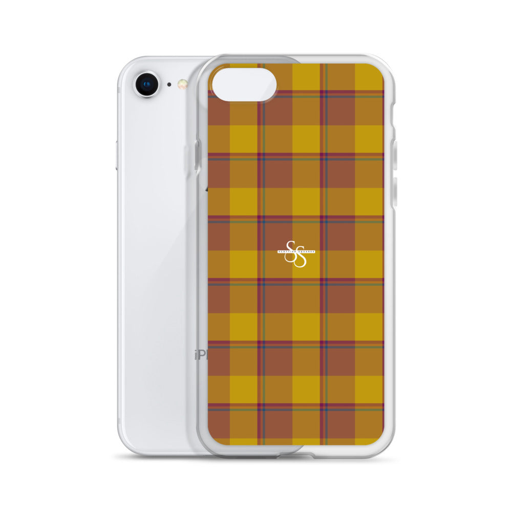 Clear Case for iPhone Potters Clay and Pizza Plaid - Scottish Squares