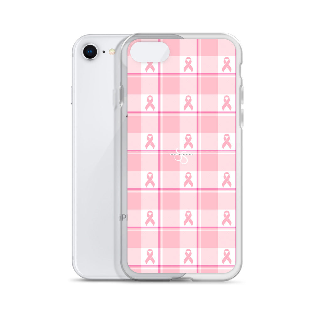 Clear Case for iPhone Breast Cancer Awareness Plaid - Scottish Squares