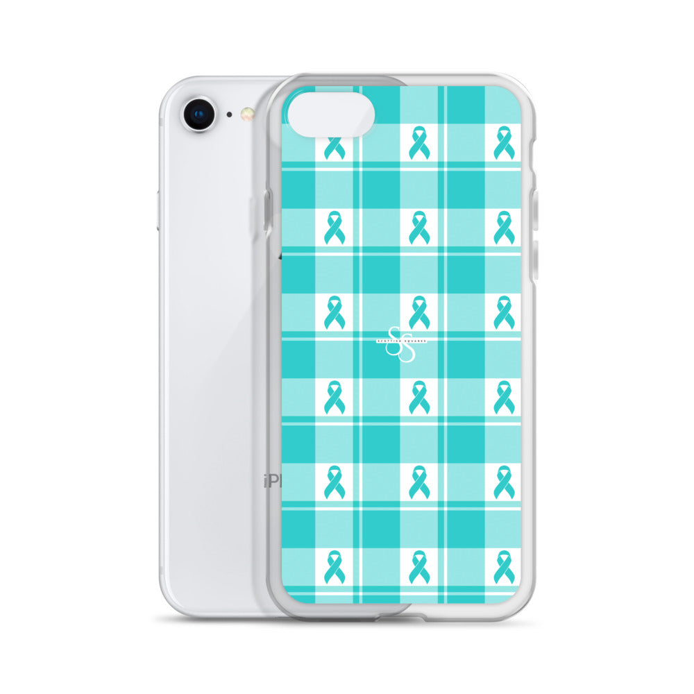 Clear Case for iPhone Ovarian Cancer Awareness Plaid - Scottish Squares