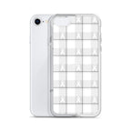 Clear Case for iPhone Lung Cancer Awareness Plaid, White Ribbon, Supportive Gift - Scottish Squares