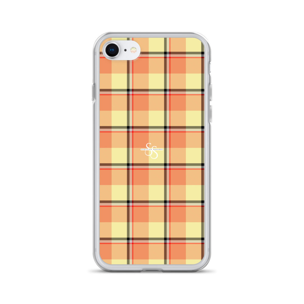 Clear Case for iPhone Claystone and Morning Mist Plaid iPhone SE - Scottish Squares