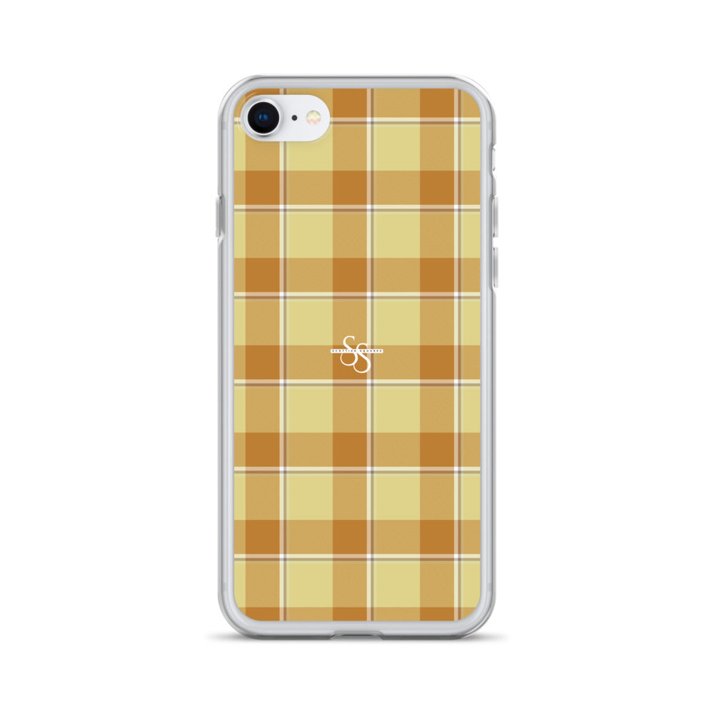 Clear Case for iPhone Zombie and Copper Plaid iPhone SE - Scottish Squares
