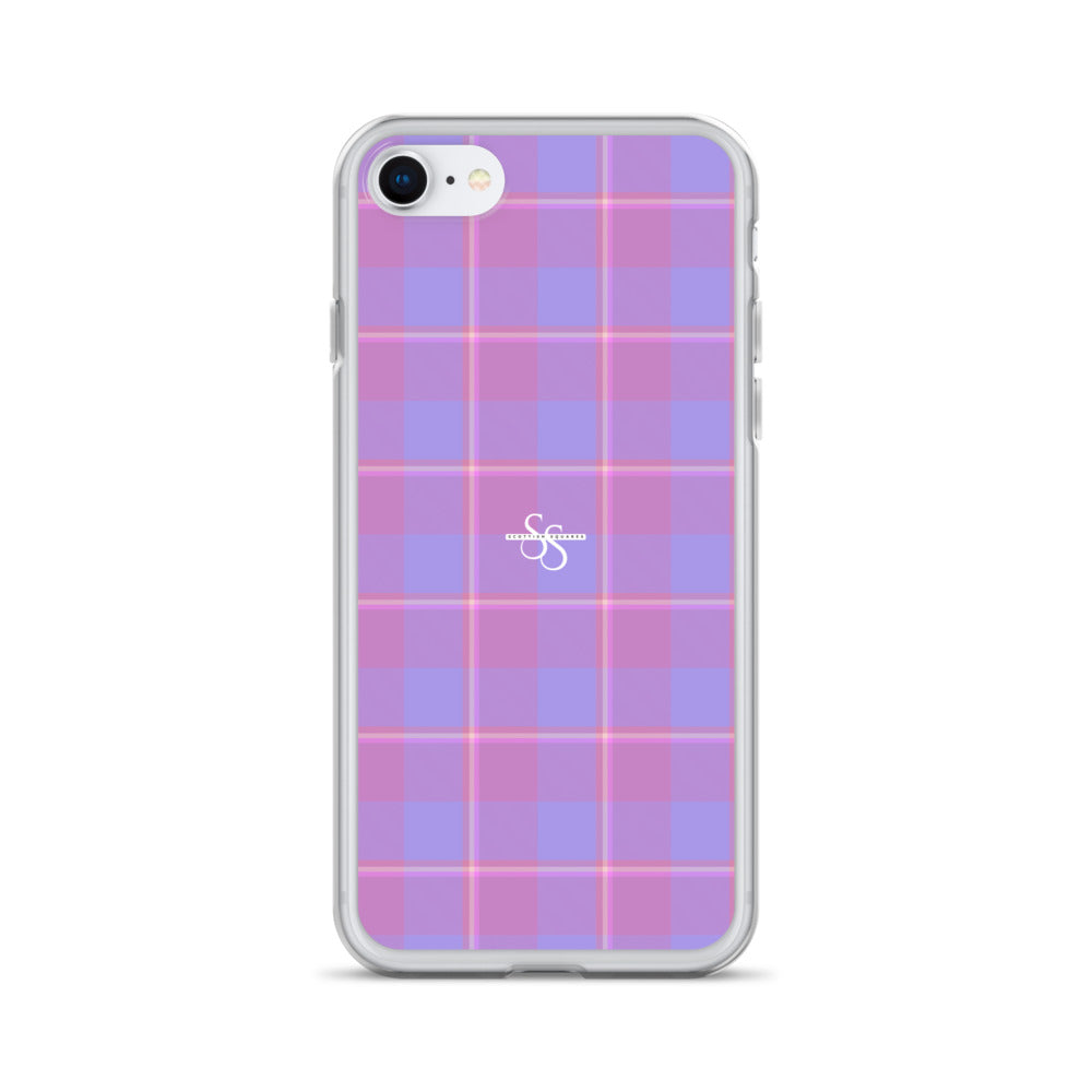 Clear Case for iPhone Viola and Dull Lavender Plaid iPhone SE - Scottish Squares
