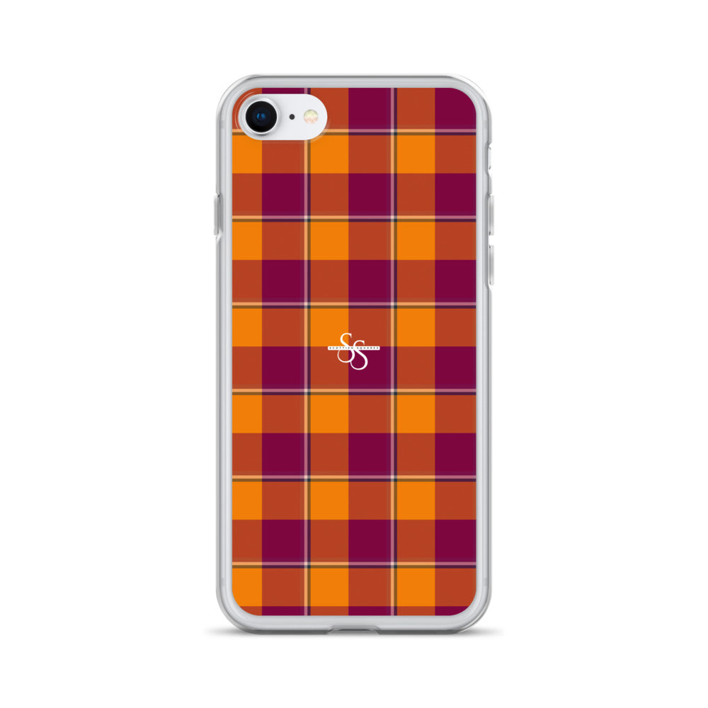 Clear Case for iPhone Tahiti Gold and Rose Bud Cherry Plaid iPhone SE - Scottish Squares