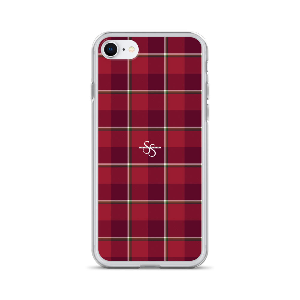 Clear Case for iPhone Old Brick and Cab Sav Plaid iPhone SE - Scottish Squares