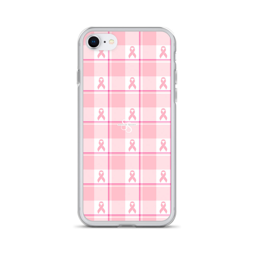 Clear Case for iPhone Breast Cancer Awareness Plaid iPhone SE - Scottish Squares
