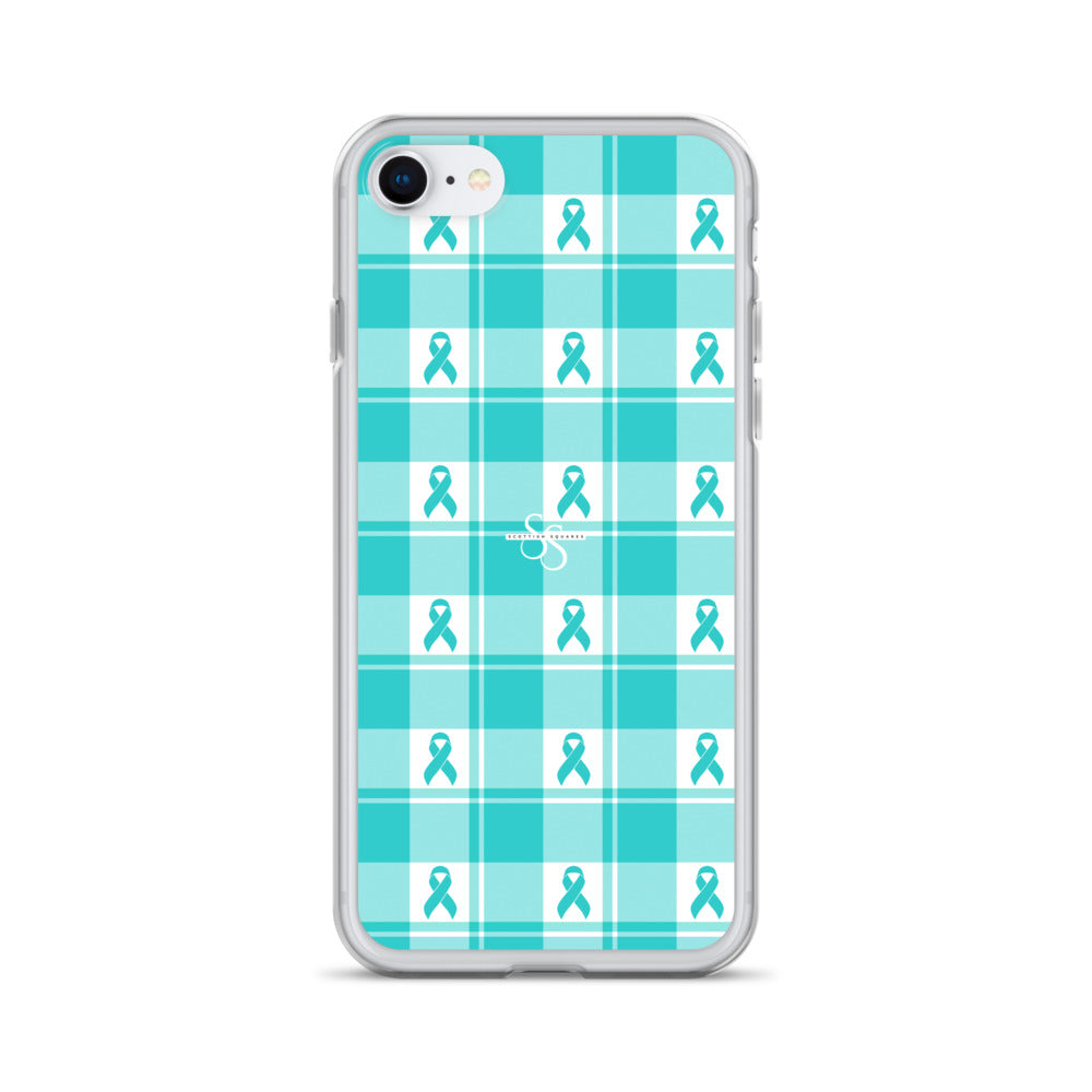 Clear Case for iPhone Ovarian Cancer Awareness Plaid iPhone SE - Scottish Squares