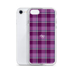 Clear Case for iPhone Purple and Trendy Pink Plaid - Scottish Squares