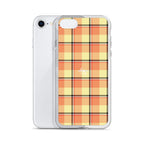 Clear Case for iPhone Claystone and Morning Mist Plaid - Scottish Squares