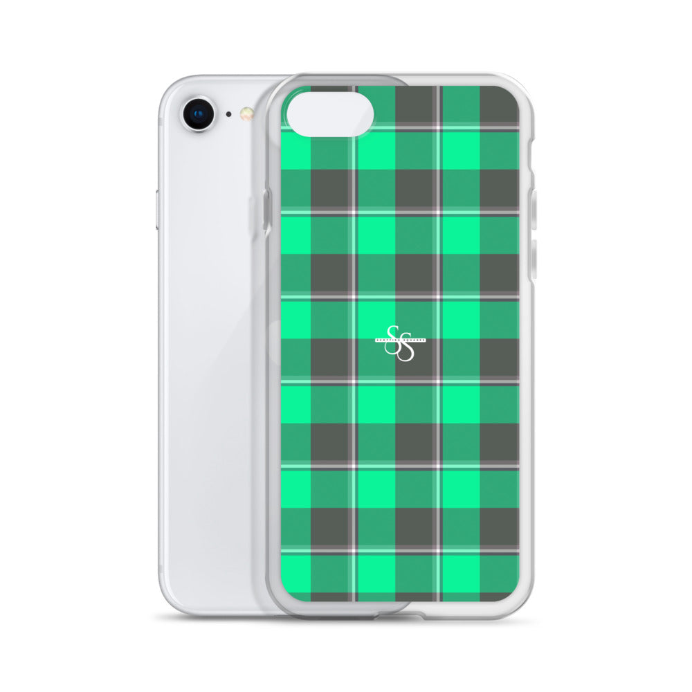 Clear Case for iPhone Spring Green and Finlandia Plaid - Scottish Squares