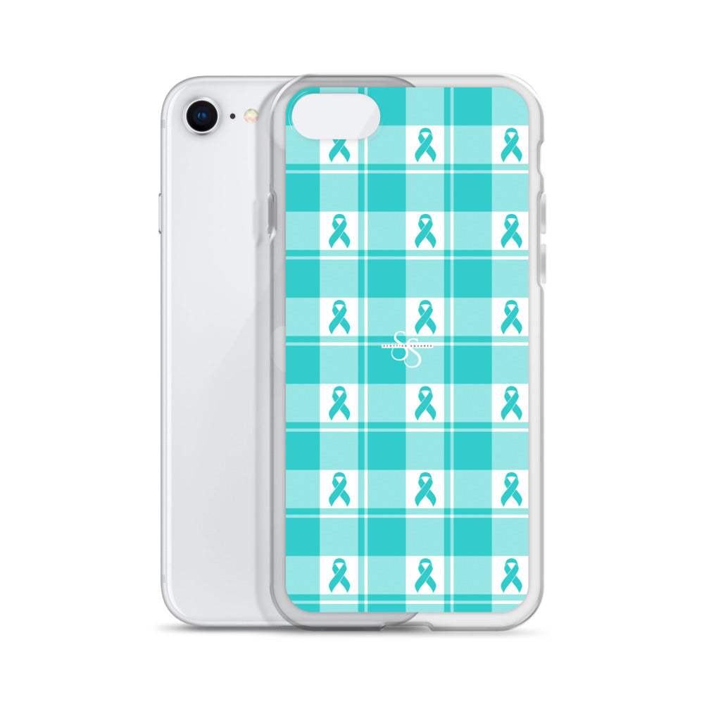 Clear Case for iPhone Ovarian Cancer Awareness Plaid - Scottish Squares