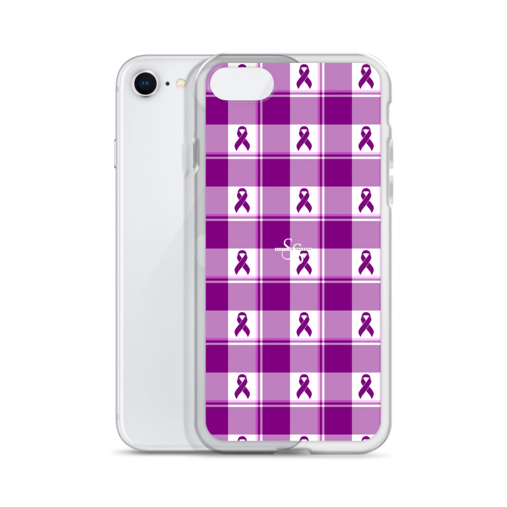 Clear Case for iPhone Pancreatic Cancer Awareness Plaid - Scottish Squares