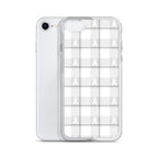 Clear Case for iPhone Lung Cancer Awareness Plaid, White Ribbon, Supportive Gift - Scottish Squares