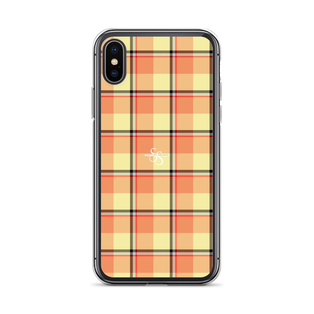 Clear Case for iPhone Claystone and Morning Mist Plaid iPhone X XS - Scottish Squares