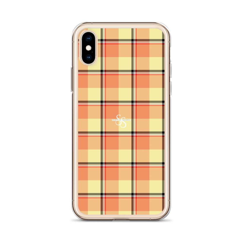 Clear Case for iPhone Claystone and Morning Mist Plaid - Scottish Squares